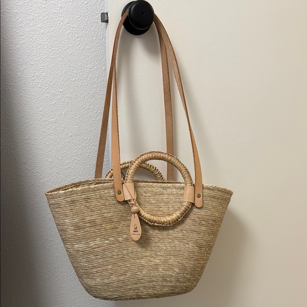 Caminito Natural Tan Woven Tote Bag